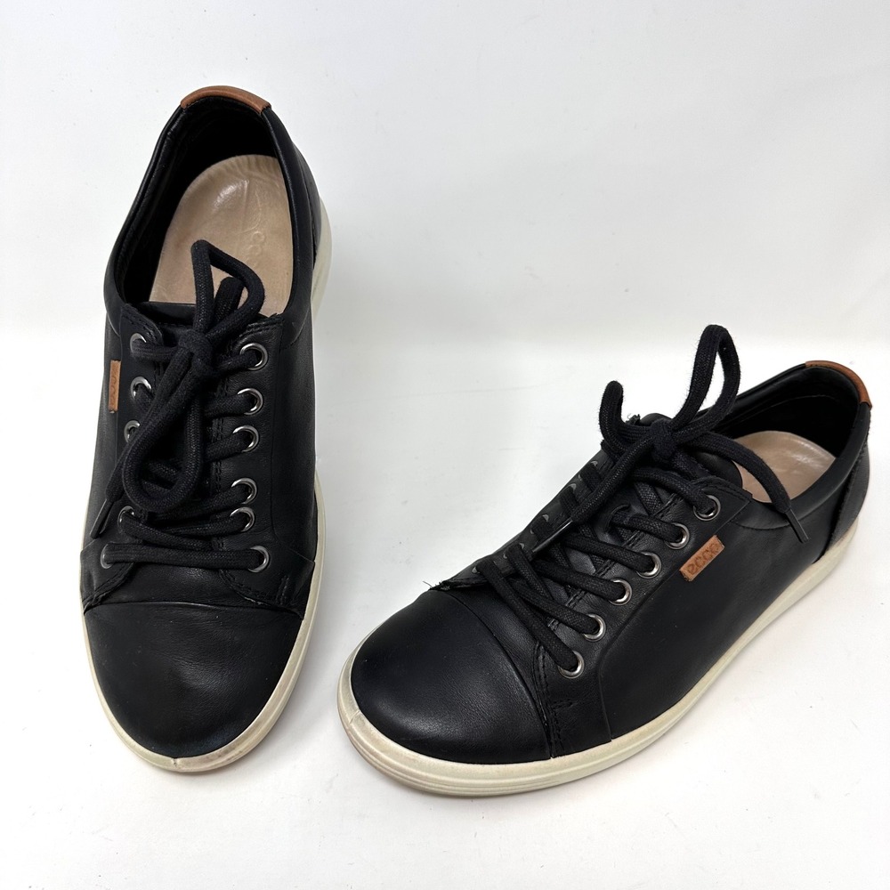 Ecco Soft‎ 7 Leather Sneaker Black Size 7